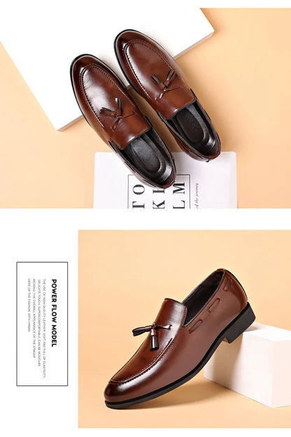 Summer New Large Size Men's Leather Shoes Business Formal Casual Wedding Knot Shoes round Toe Flat Heel Rubber Outsole