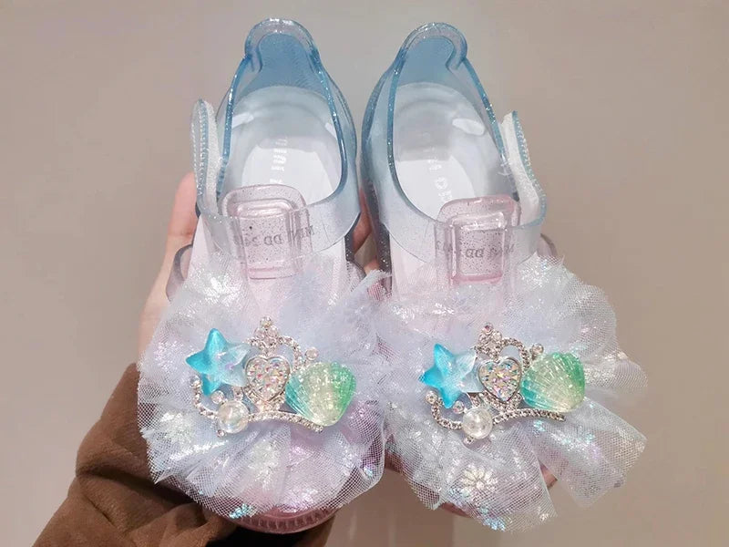 Girls' Princess Sandals 2025 Summer New Children's Jelly Sandals Soft Bottom Closed-toe Anti-collision Baby Kid's Beach Shoes