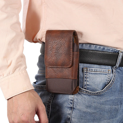 Universal Leather Men Waist Bag Mobile Phone Belt Clip Case For iPhone Samsung Galaxy Xiaomi Redmi Poco Oppo 7 Pro Holster Pouch