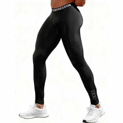 Men's Compression Leggings High Elastic Quick Dry Breathable Sports Base Layer for Gym Running Basketball Workout