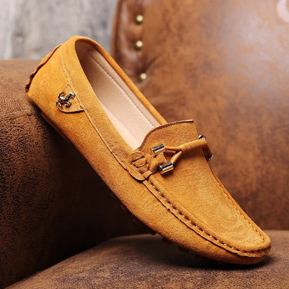 Loafers Men Casual Fashion Suede Men Shoes Lightweight Soft Genuine Leather Moccasins Slip on Driving Shoes for Men Size 48