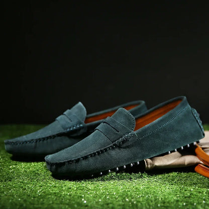 High Quality Suede Men Casual Shoes Non-slip Mens Driving Shoes Slip on Flats Loafers Leather Shoes 10 Colors Size 38-49