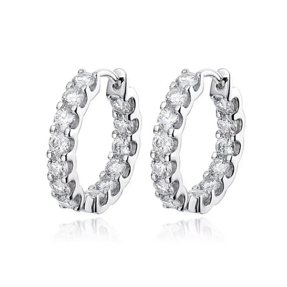 2.6ct D Color Moissanite Earring 925 Sterling Sliver Plated White Gold Hoop Earring for Women Wedding Party Jewelry