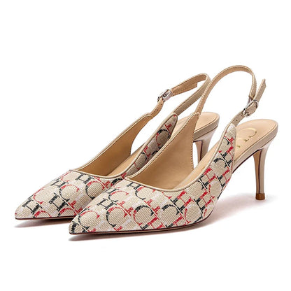 2024 Heels Women's 7cm High Heels Ankle Strap Heeled Sandals Wedding Party Dress Shoes