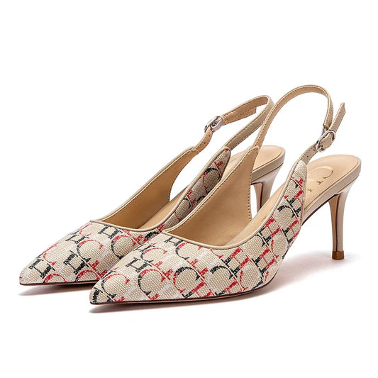 2024 Heels Women's 7cm High Heels Ankle Strap Heeled Sandals Wedding Party Dress Shoes