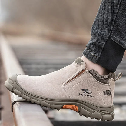 Low Cut Welding Safety Boots for Men Anti-smashing Construction Work Shoes Puncture Proof Indestructible Shoes Safety Work Boots