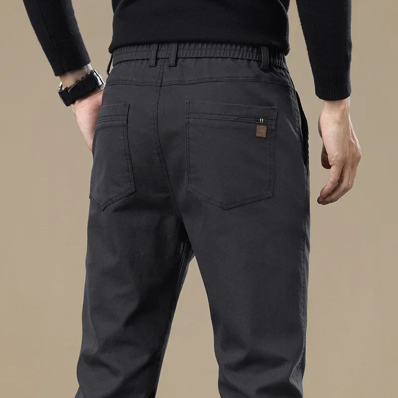 New Winter High-End Business Men's Suit Pants Autumn and Winter Slim Straight Casual Pants Versatile Fashion Trousers Korean