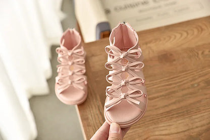 Size 21-36 Kids Sandals For Girl Summer Outdoor Beach Shoes Girls Gladiator Sandals Small Cute Bowknot Baby Toddler Girl Sandals