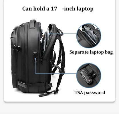 Men Travel Backpack vacuum compression Laptop Backpack 17 inch Extended Large Capacity school Backpack Hiking Business backpack