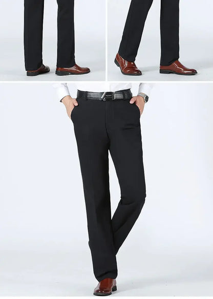 Men's Classic 100% Cotton Summer Thin Pant Autumn Thick Casual Bland High Waist Trousers Business Office Cargo Pants GOZBKF