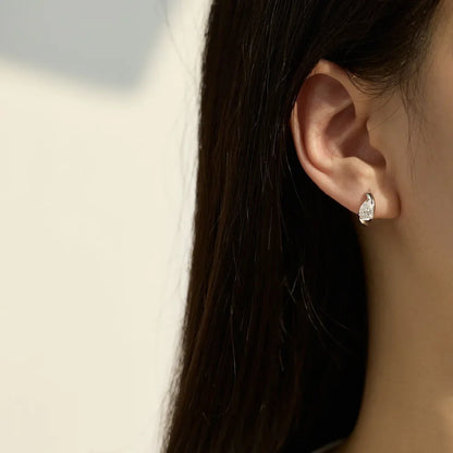 1.6cttw Waterdrop Moissanite Huggies Hoop Earrings with Certificates 925 Sterling Silver Pear Cut Diamond Earring for Women Men