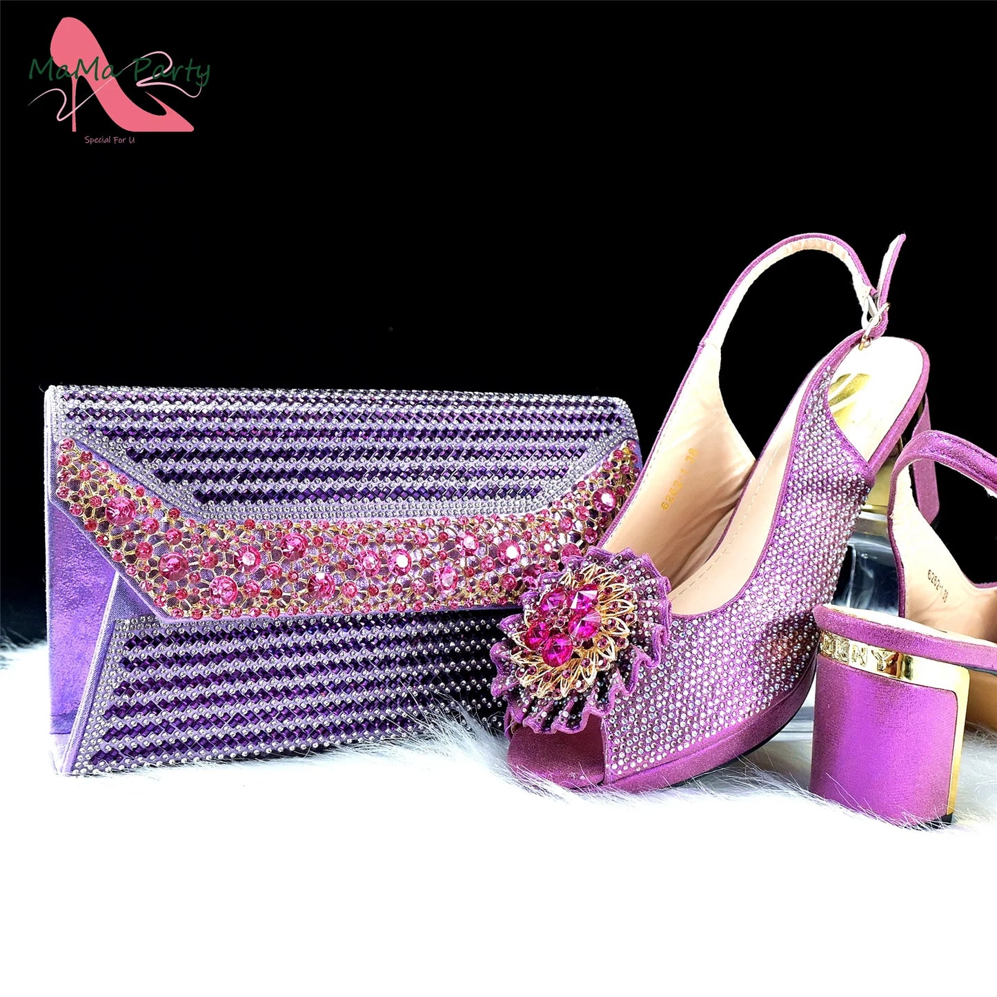 Italian Women Shoes Matching Bag Set in Green Color 7 CM Comfortable Heels with Plaform Elegant Peep Toe Sandals