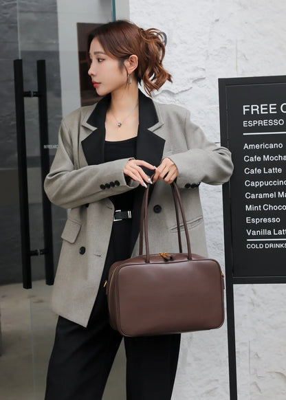 Genuine Leather Fashion Women Shoudler Black Bags Luxury Desiger Ladies Crossbody Cowhide Brown Large Bag Female Handbags Coffe