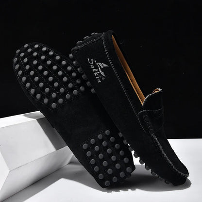 Quality Men's Suede Slip On Loafers Fashion Lightweight Breathable Wallking Driving Shoes Comfort fashion Outdoor Men's Sneakers