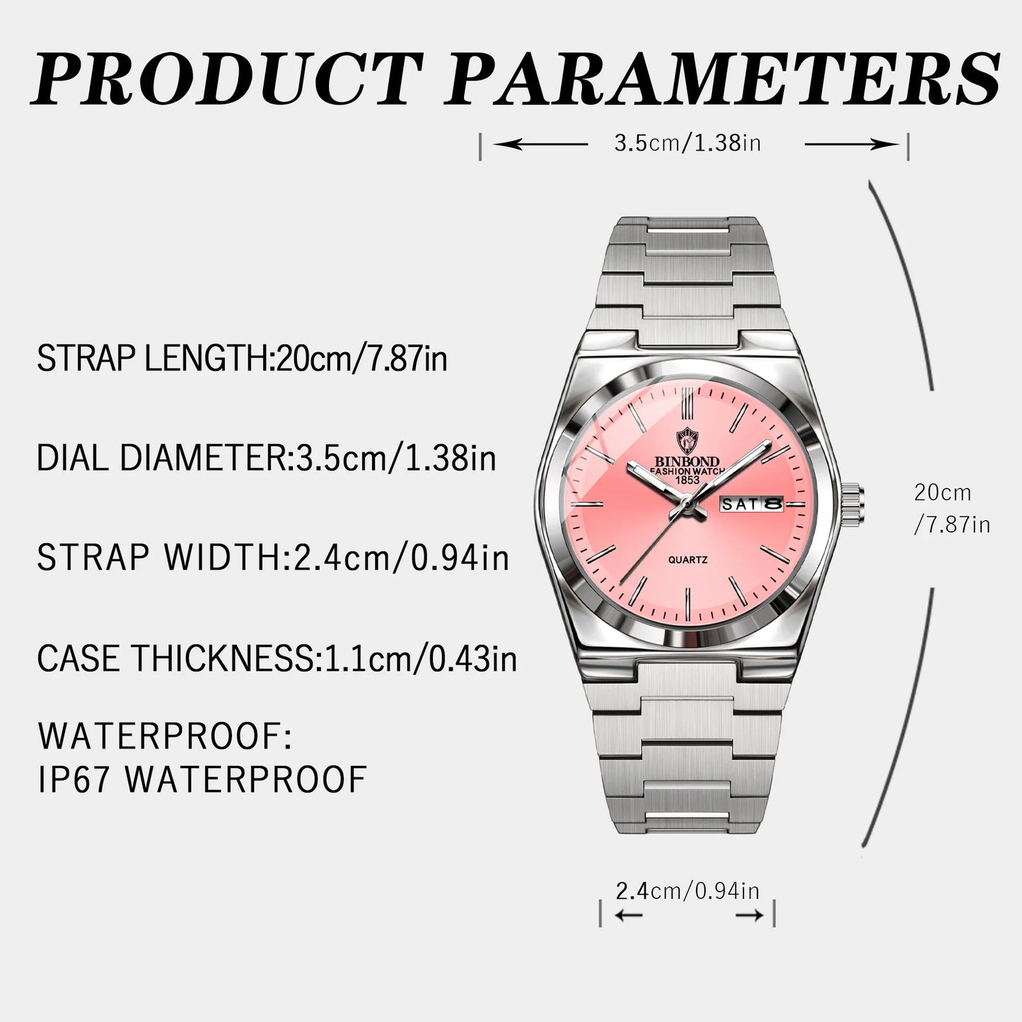 103 Business Women's Quartz Watch Waterproof Double Calendar Night Light Non Mechanical Ultra Thin Women's Quartz Watch