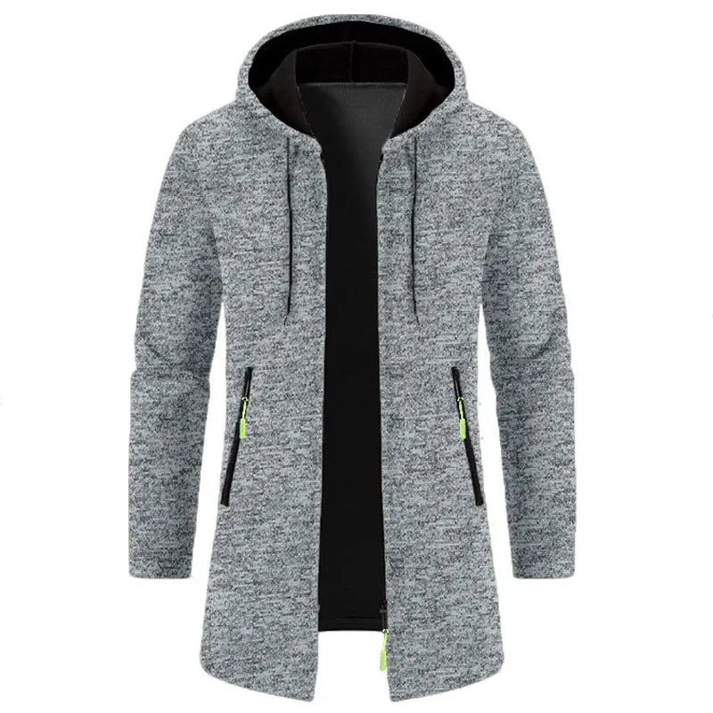 Men's Hoodies SpringAutumn CasualSolid Hooded Zip-Up Sweatshirts LongSleeve Knit Hoodie Men Sweatshirt Streetwear Hoody Cardigan