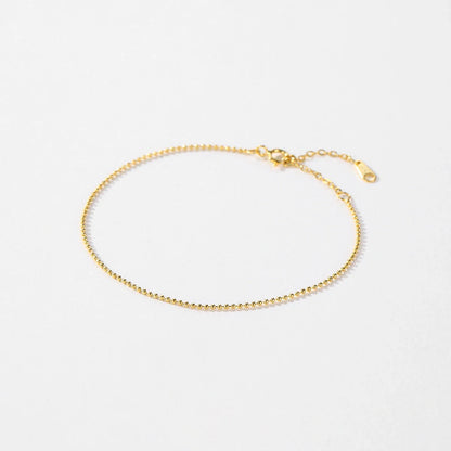 925 Sterling Silver Simple Tiny Thin Beads Stackable Adjustable Bracelets Valentine's Day Gift For Women Fine Jewelry