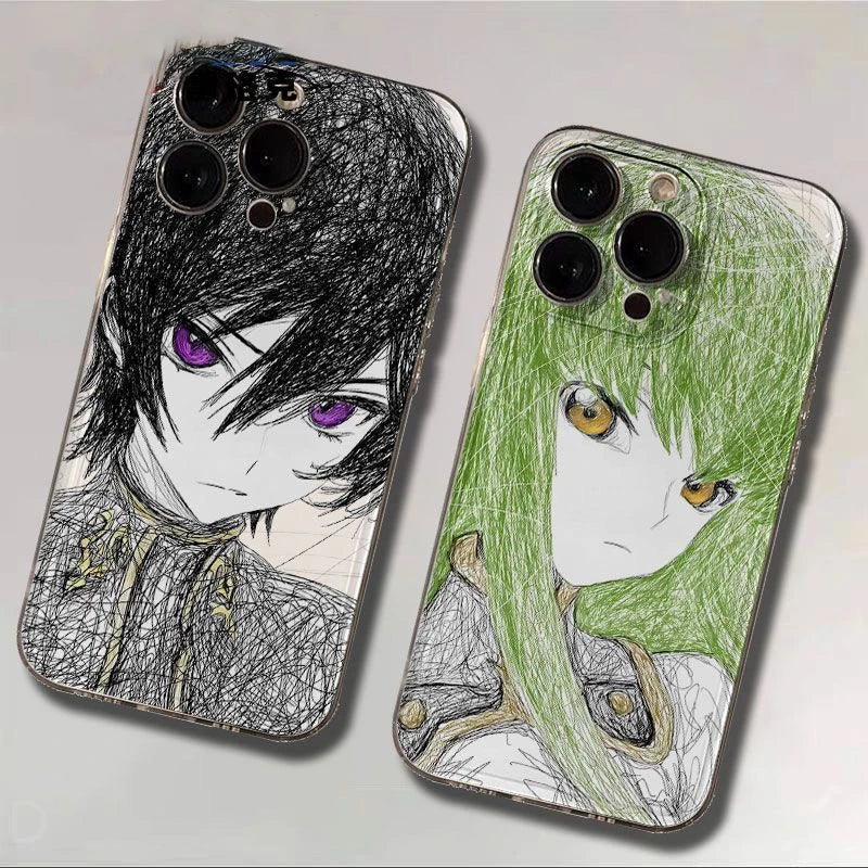 luxury comic Code Geass Clear Soft Case protection for iPhone 17 16 15 13 12 11 14 Pro Max XS XR 7 8 16 Plus X SE Coque