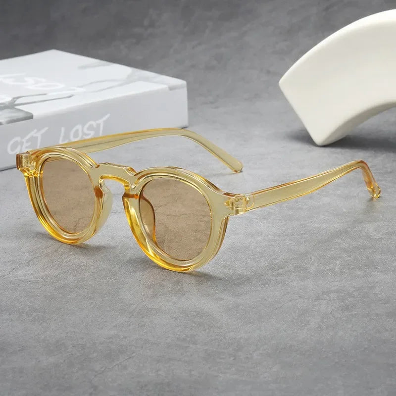 New Retro Round Small Frame Sunglasses Personalized High-end Men's and Women's Glasses Fashion Trend UV Resistant Sunglasses