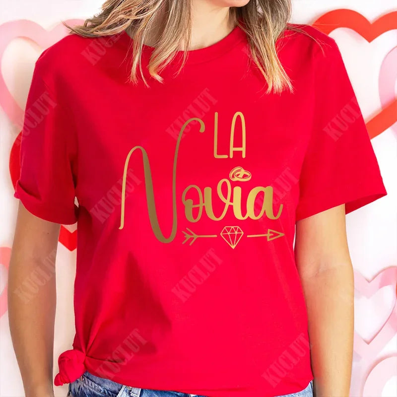 Spanish Girls Bachelorette Hen Party Tshirt Team Bride Squad Tops Women Single Farewell T-Shirt Bridal Shower Wedding Party Tees