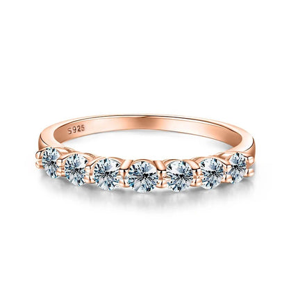 Real Moissanite Ring 925 Sterling Silver Diamond Eternity Band Engagement Wedding Rings for Women Luxury Quality Jewelry