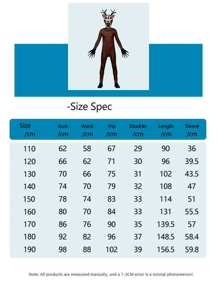 99 Nights In The Forest Deer Kids Cosplay Costume Animal Deer Owl Cosplay Jumpsuit  Halloween Party Costumes for adult childre