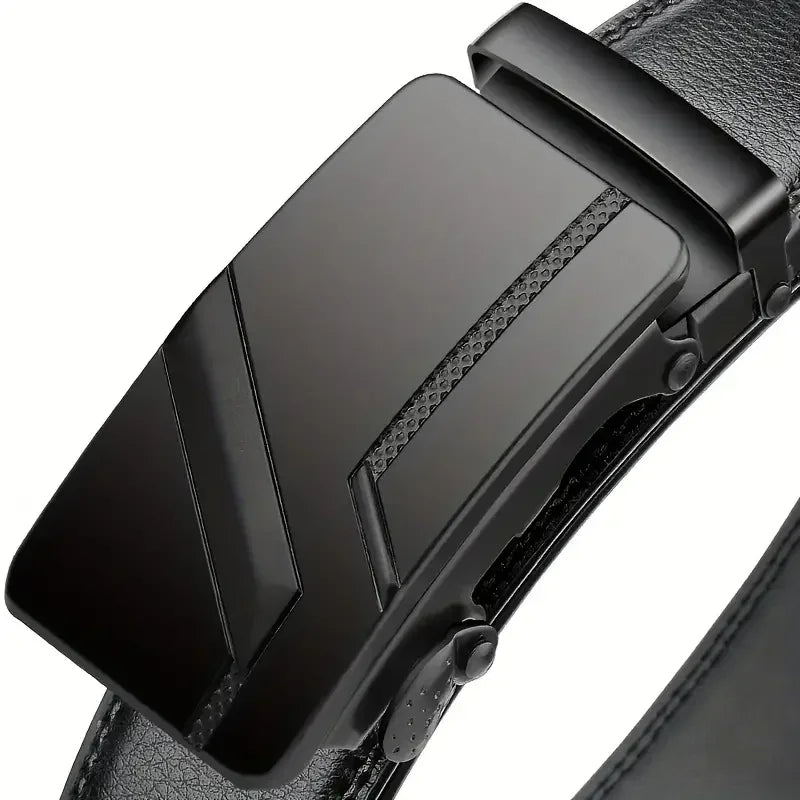 Fashion Automatic Buckle Belt for Men Famous Brand Business Belt Men PU Leather Waist Straps Black Male Jeans Belts for Men