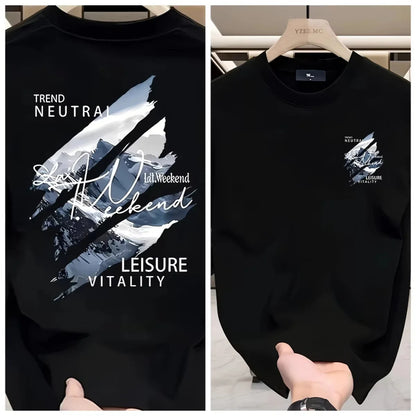 Summer Casual Street Breathable Men's Short-sleeved T-shirt for Outdoor Outings Trendy Printed Men's Clothing