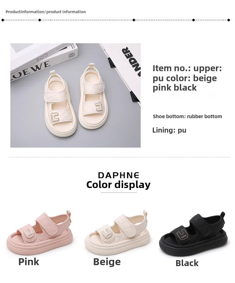 Children Summer Sandals Baby Anti-slip Wearable Summer Shoes Girls Solid Color Hook Sandals Boys Breathable Beach Sandals