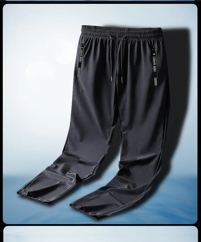 Plus Size 8xl 7xl 6xl Men Sports Pants Quick-Drying Men Trousers Joggers Sportswear Solid Sweatpants Male Elastic Ice Silk Pant