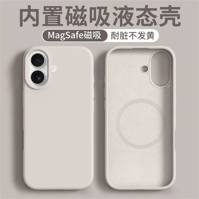 Magnetic Case For iPhone 17 Pro Max 17 Ari MagSafe Liquid Silicone Comfortable Feel Built in Flocking Protect Cover