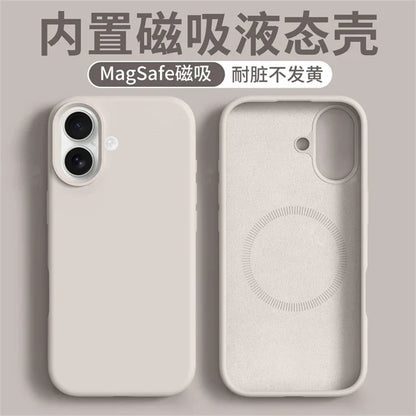 Magnetic Case For iPhone 17 Pro Max 17 Ari MagSafe Liquid Silicone Comfortable Feel Built in Flocking Protect Cover