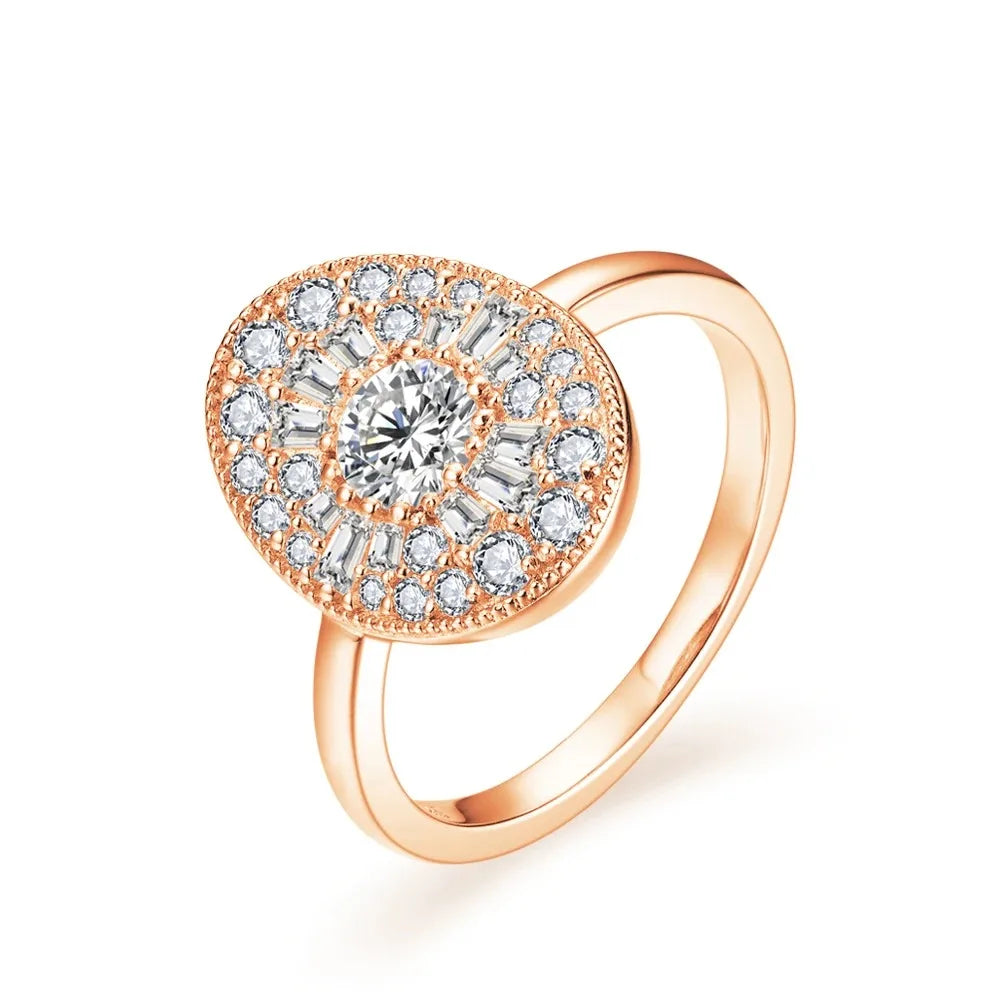 Full Moissanite Ring for Women Soild S925 Silver Round Cut Lab Diamond Engagement Fine Jewelry Gifts With Certificed