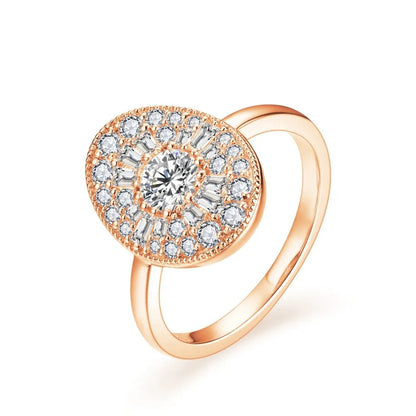 Full Moissanite Ring for Women Soild S925 Silver Round Cut Lab Diamond Engagement Fine Jewelry Gifts With Certificed