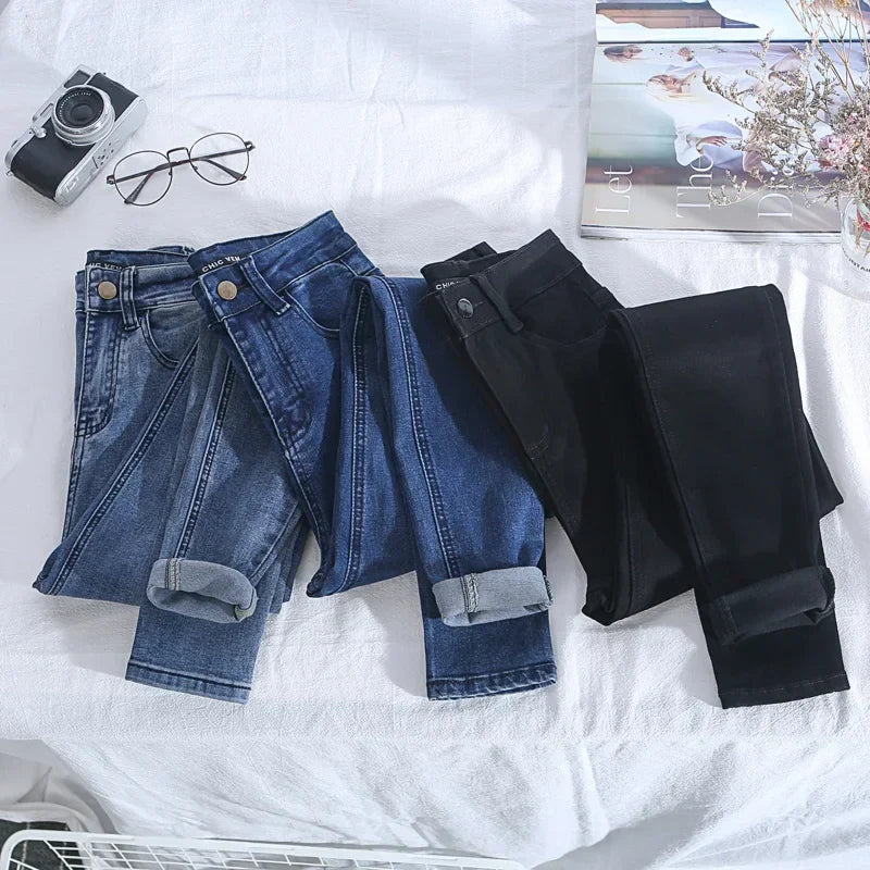 High Waist Big Size 25-34 Denim Pants