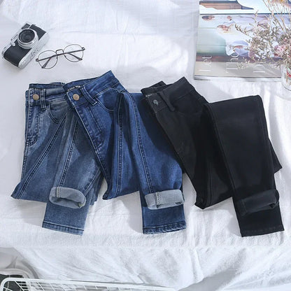High Waist Big Size 25-34 Denim Pants