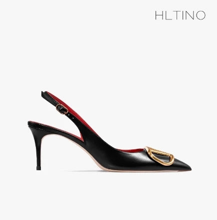 Fahion Slingback Black Comfortable Women Summer Shoes Very High Heel Sandals 2025 Trend for Wedding Party Dress