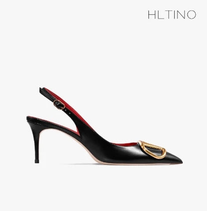 Fahion Slingback Black Comfortable Women Summer Shoes Very High Heel Sandals 2025 Trend for Wedding Party Dress