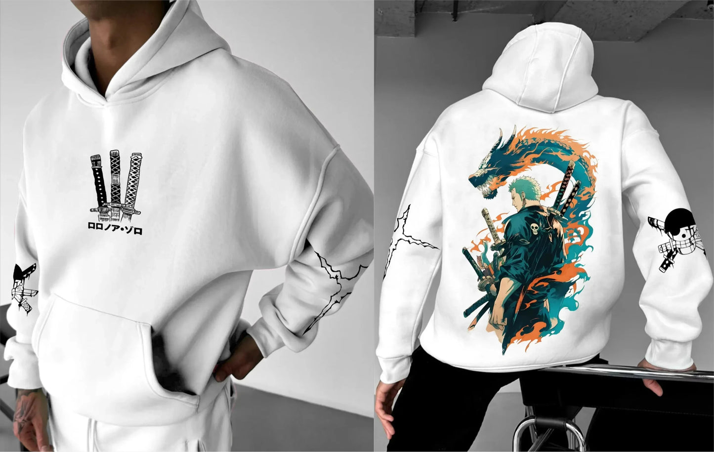 Anime Hand-painted Printed Hoodie 2025 Spring/Autumn Unisex Hip Hop Casual Loose Parent Child Pure Cotton Sweater Top