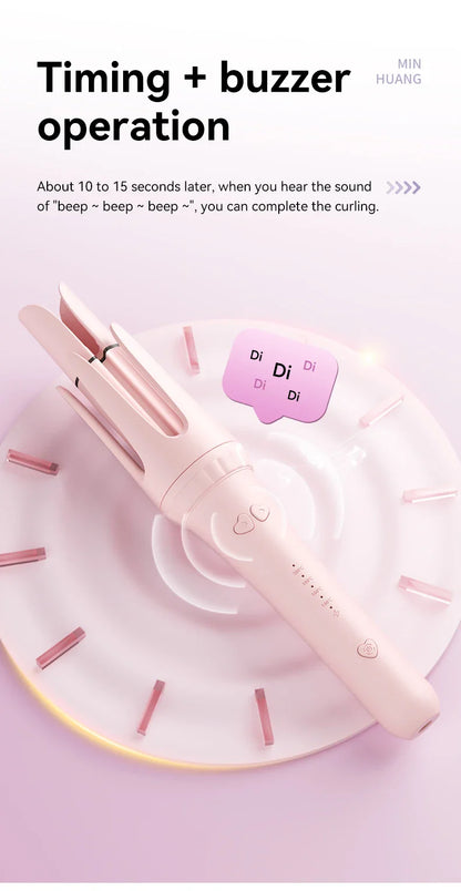 32mm Automatic Curling Iron with Negative Ion Ceramic Hair Care Buzzer Timer 4 Temperature Settings for Long Lasting Waves