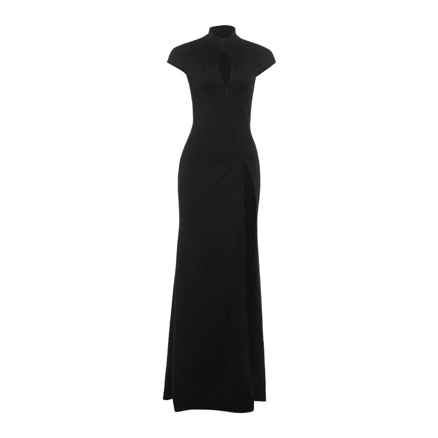 Weird Puss Coquette Elegant Dress Women Irregular Single Breasted Shoulder Wrapped Sexy Stretch Skinny Prom Club Party Bodycon