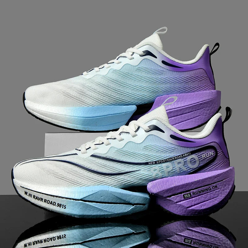 Men's Carbon Plate Sneakers Outdoor Soft Sole Mesh Sports Shoes Running Shoes Light Anti-Slip Casual Couple Tennis Shoes