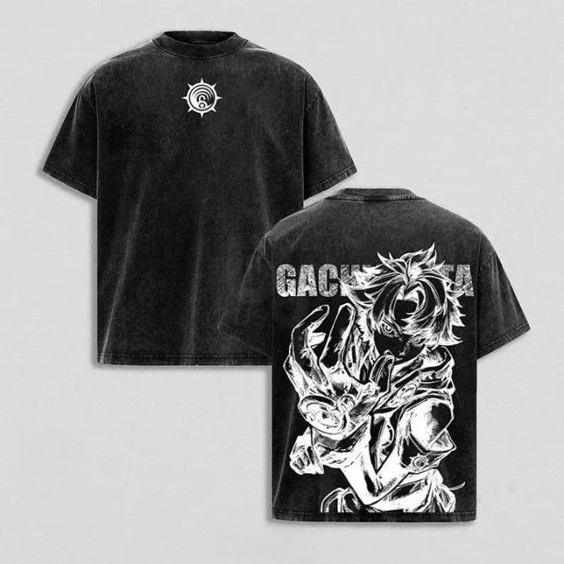 Gachiakuta Vintage Anime Washed Shirt Anime Lover T-Shirt Gift Graphic Print T-Shirt T-shirt Plus Size Cotton Casual Unisex tees