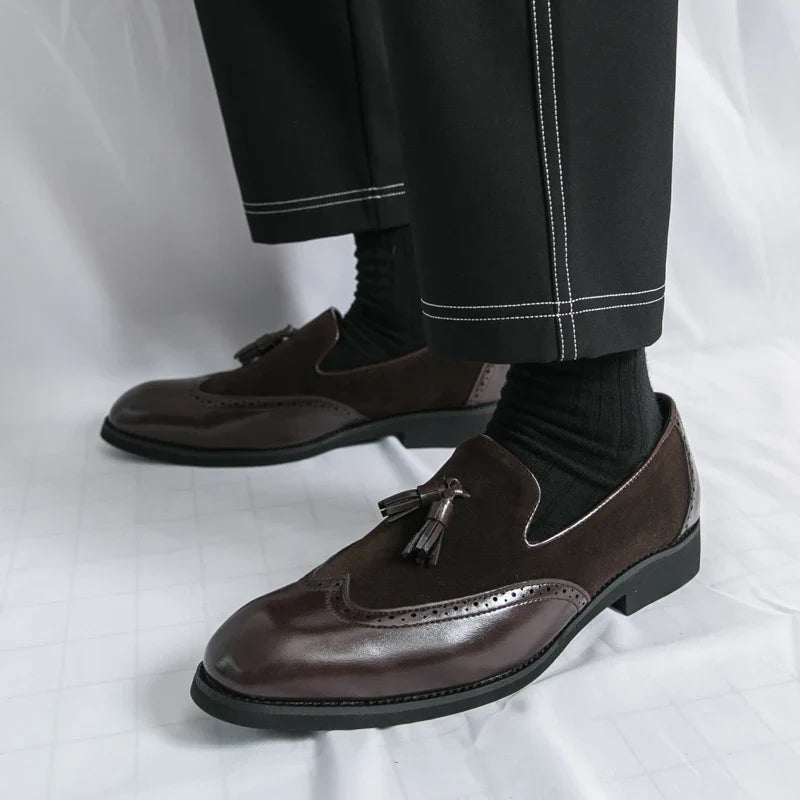 Summer New Low Cut Mens Leather Shoes Simple Classic Personalized Casual Shoes Anti Slip Outdoor Wear-resistant Work Shoes