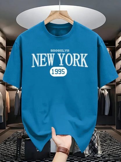 New York Brooklyn 1995 Design T-Shirts Men Cotton Casual Tee Breathable Summer Sportswear Unisex Loose O-Neck Short Sleeve
