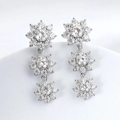 Full Moissanite Jewelry Set 925 Sterling Silver Sunflower Necklace Bracelet Earring Sets For Women Fine Jewelry GRA Tested