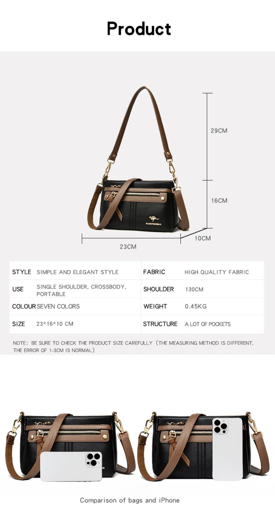 High Quality Leather Purses and Handbag Women Bag Luxury Designer Shoulder Crossbody Sac Ladies Casuial Messenger Tote Bag 2024