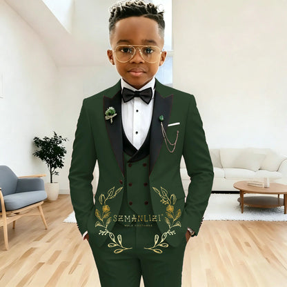 Pink Peaked Lapel Boy Formal Suits Dinner Tuxedos Boys Groomsmen Kids For Wedding Party Prom Suit Wear Ensembles De Blazers