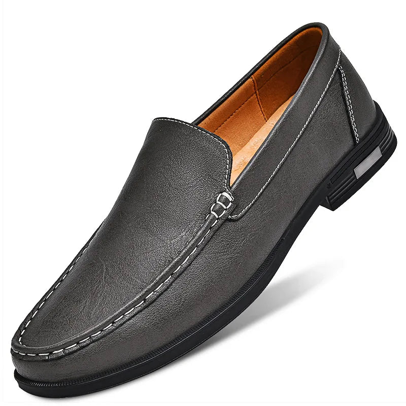 Leather Men Footwear Slip on Office Man Formal Shoes Wedding Party Men Dress Shoes Breath Driving Lazy Loafers