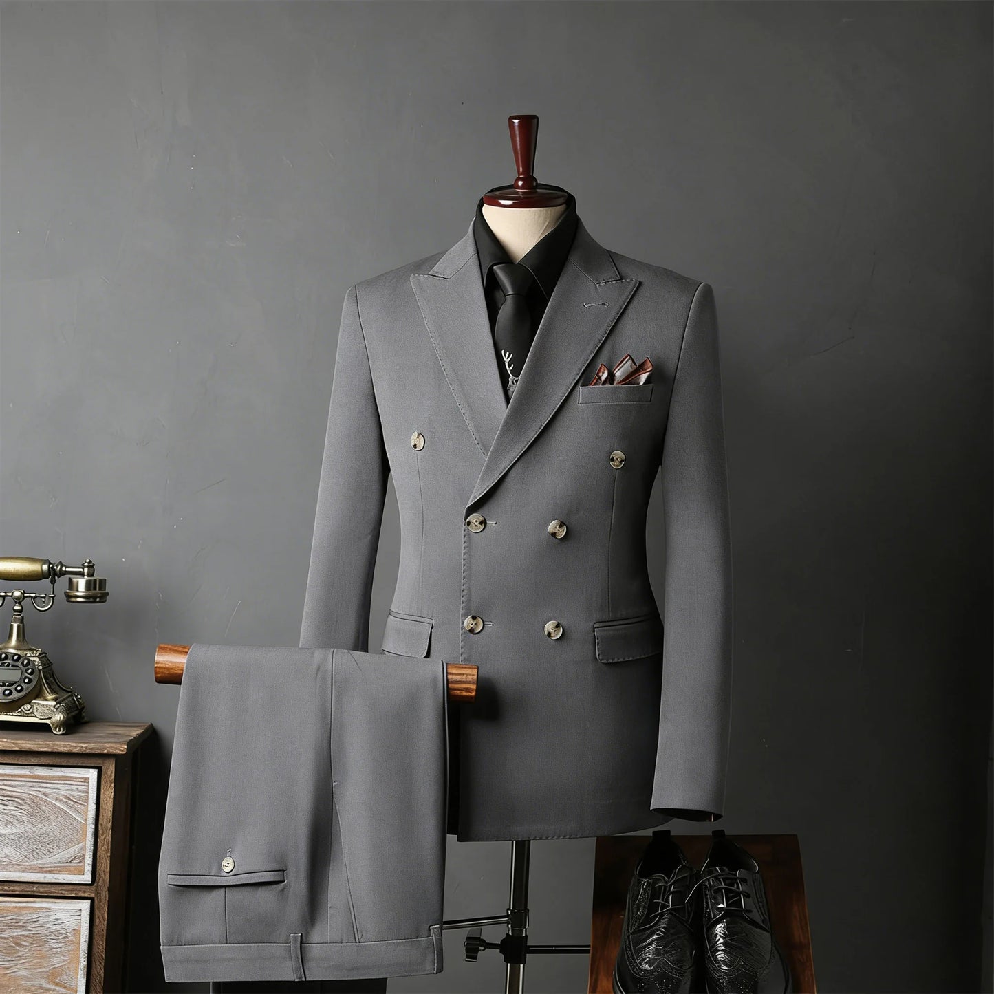 New Classic Business Men's 2-Piece Suit Jacket Pants Slim Fit Groom Formal Event Men Clothing Temperament Wedding Dating Office